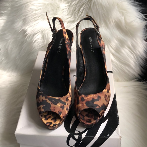 Nine West Animal Print Sling Back Stilettos - Picture 7 of 8